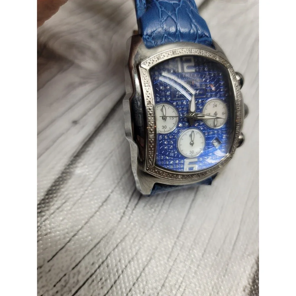 Men's Diamond Watch by Just Bling By RB JB-786-001 Rare Needs Battery